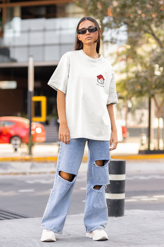 Sushi White Oversized T-Shirt